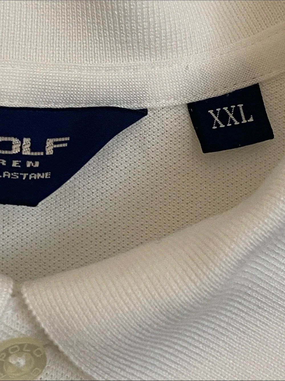 Polo Golf White Polo Shirt collab with “2014 Riddle” Pima Cotton XXL